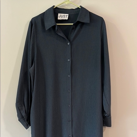 Just Female - dark navy blue, button down shirt dress, 38 - Picture 1 of 10